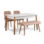 Hanah Home Costa Atlantic White-Stone Conjunto de Mesa y Sillas